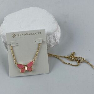 Kendra Scott Gold and Pink Butterfly Pendant
